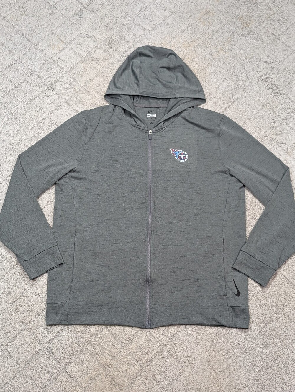Tennessee Titans Jacket Mens L Gray Nike Sideline Pop Performance Full Zip